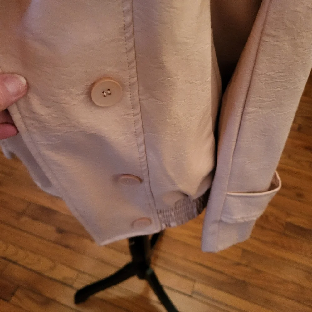 Women's Blush Pink Faux Leather Jacket  size Small - Picture 4 of 10